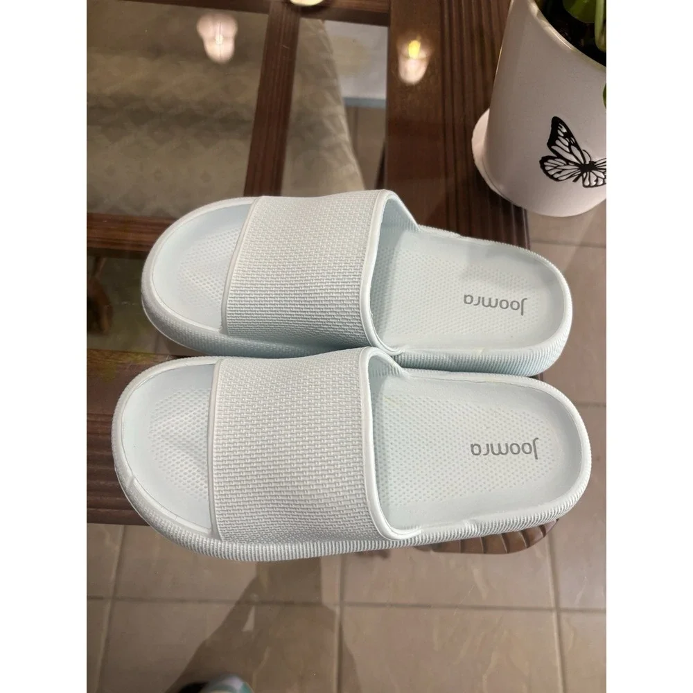 Joomra Recovery Slides Men's White Slide Sandals Slip Resistant US 8